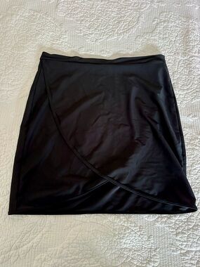 SHEIN Black Wrap-Style Swim Coverup Skirt